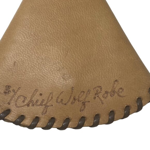 VINTAGE Native American Signed "Chief Wolf Robe" Cheyenne Artisan Leather Purses - Picture 6 of 16